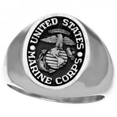 Silver Marine Corps Signet Ring