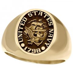 Solid Gold US Navy Signet Ring