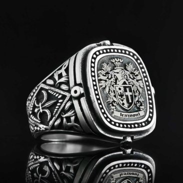 sterling silver family crest ring