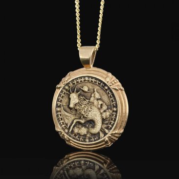 gold plated Capricorn pendant