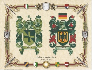 double coat of arms allmon and shifflett