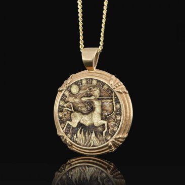 gold plated Sagittarius pendant