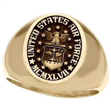10k Solid Gold Air Force Signet Ring