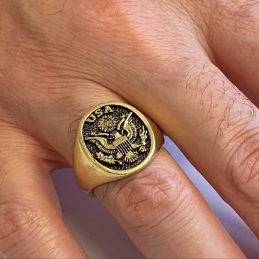 gold plated eagle ring