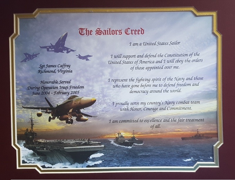 the navy creed - personalized for sailors